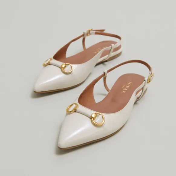 Ballerines slingbacks à bouts pointus et mors dorés