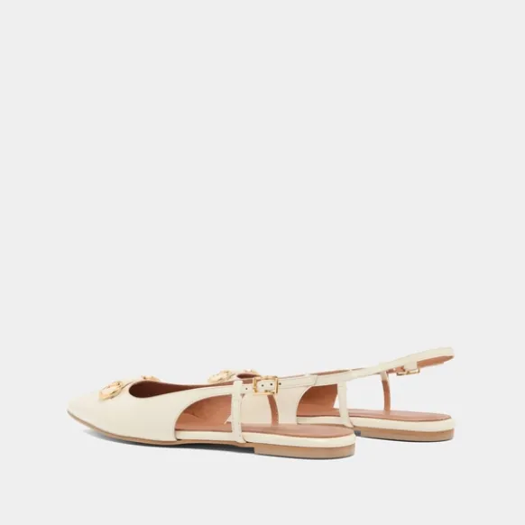 Ballerines slingbacks à bouts pointus et mors dorés