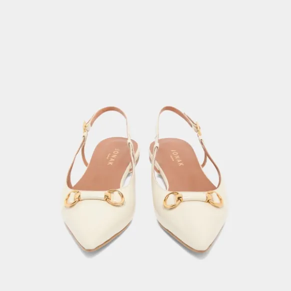 Ballerines slingbacks à bouts pointus et mors dorés