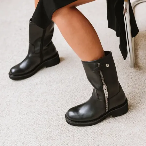 Boots à talons et doubles fermetures éclair