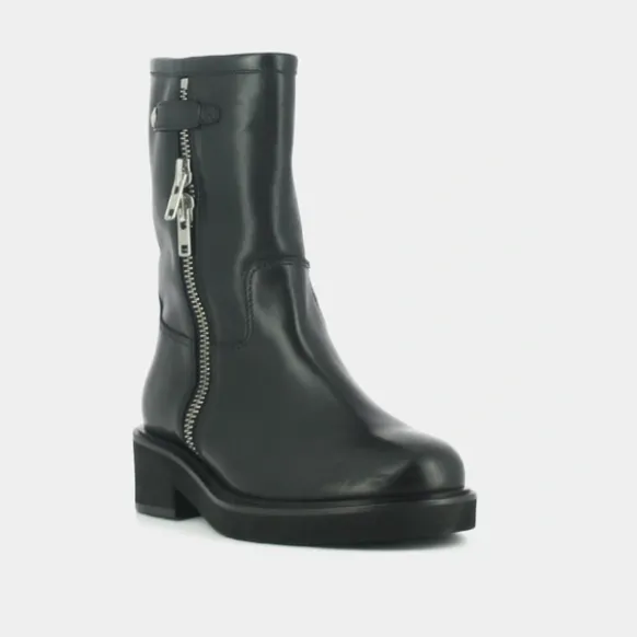 Boots à talons et doubles fermetures éclair