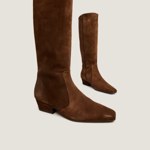 Bottes à talons biseautés