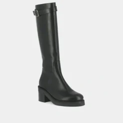 Bottes à talons et détails argentés