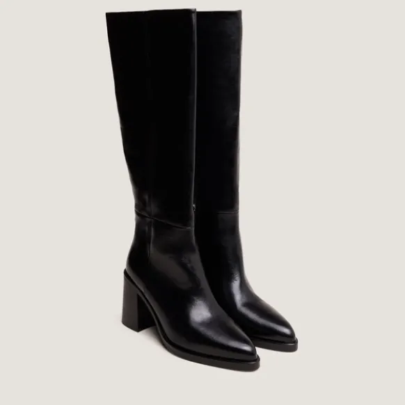 Bottes à talons lamellés