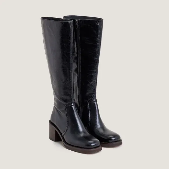 Bottes à talons lamellés