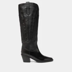 Bottes à talons épais et surpiqures apparentes
