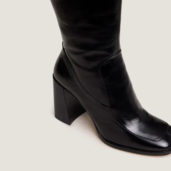 Bottes hautes à bouts carrés