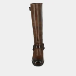 Bottes hautes à bouts ronds et boucles