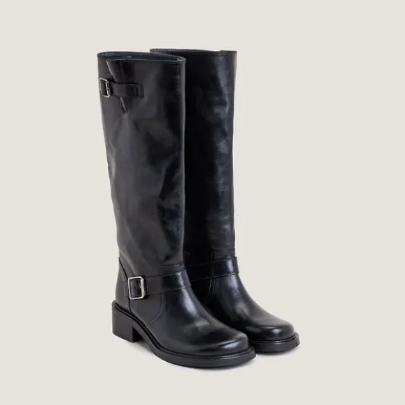 Bottes hautes à sangles