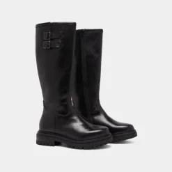 Bottes hautes à semelles crantées et bou...