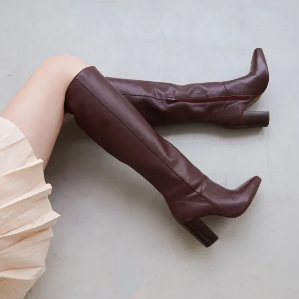 Bottes hautes à talons et bouts pointus