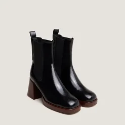 Bottines à bouts carrés et élastiques