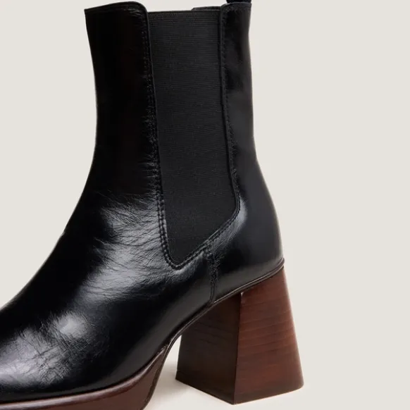 Bottines à bouts carrés et élastiques