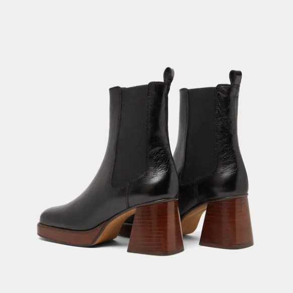 Bottines à bouts carrés et élastiques