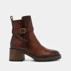Bottines à bouts ronds et boucles