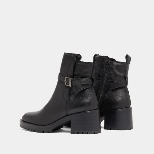 Bottines à bouts ronds et boucles