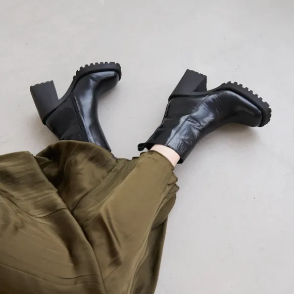 Bottines à semelles crantées et bouts ca...