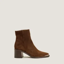 Bottines à talons et embouts dorés