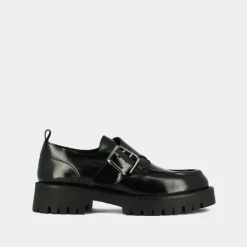 Derbies à talons plats, boucles et coutu...