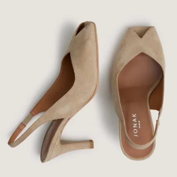 Escarpins slingbacks à bouts carrés