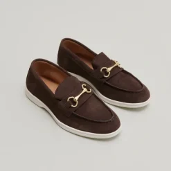 Mocassins à mors dorés et surpiqûres