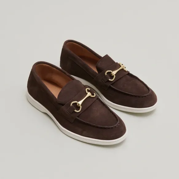Mocassins à mors dorés et surpiqûres