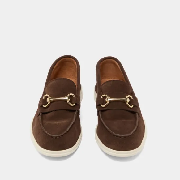 Mocassins à mors dorés et surpiqûres