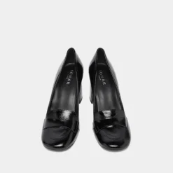 Mocassins à talons et bouts carrés