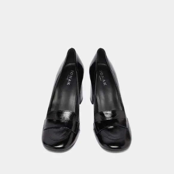 Mocassins à talons et bouts carrés