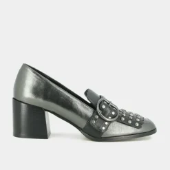 Mocassins à talons et pattes frangées