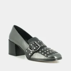 Mocassins à talons et pattes frangées