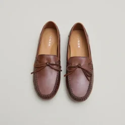 Mocassins froncés à lacets