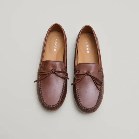 Mocassins froncés à lacets