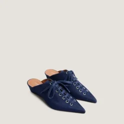 Mules à lacets et talons compensés