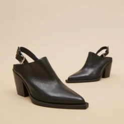Mules à talons biseautés