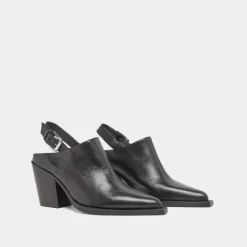 Mules à talons biseautés