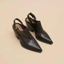 Mules à talons biseautés