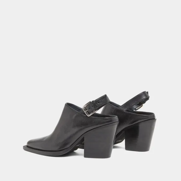Mules à talons biseautés