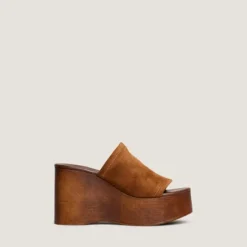Mules à talons compensés