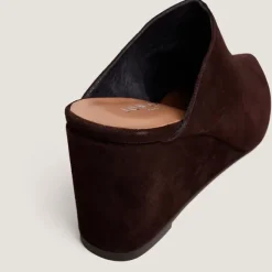 Mules à talons compensés