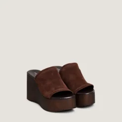 Mules à talons compensés