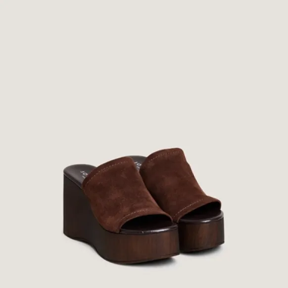 Mules à talons compensés