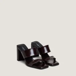 Mules à talons et doubles lanières