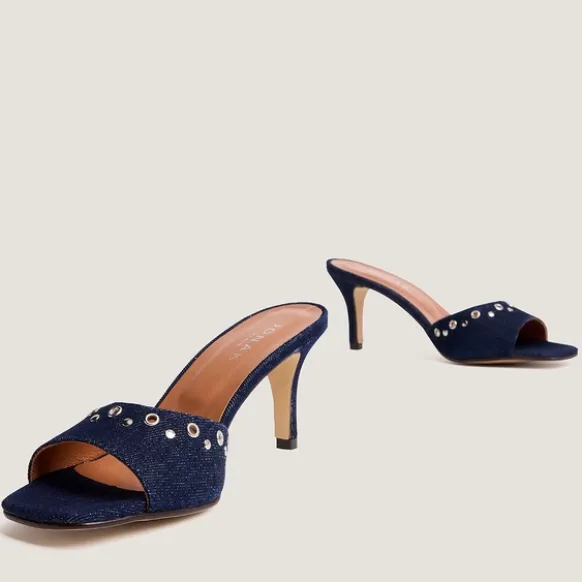Mules à talons hauts et rivets