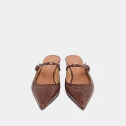 Mules compensées à bouts pointus