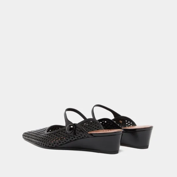 Mules compensées à bouts pointus