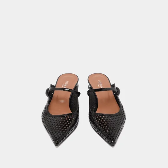 Mules compensées à bouts pointus