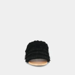 Mules en tissu noir