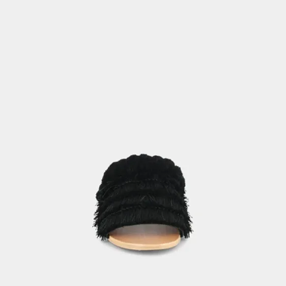 Mules en tissu noir