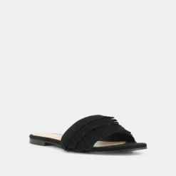 Mules en velours noir